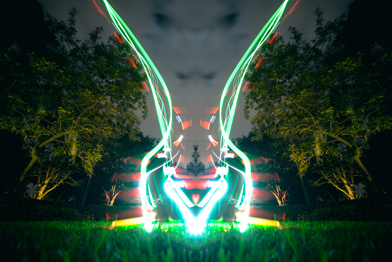 Illustration for article titled An LED-Covered Drone Traced This Neon Light-Graffiti Through the Sky